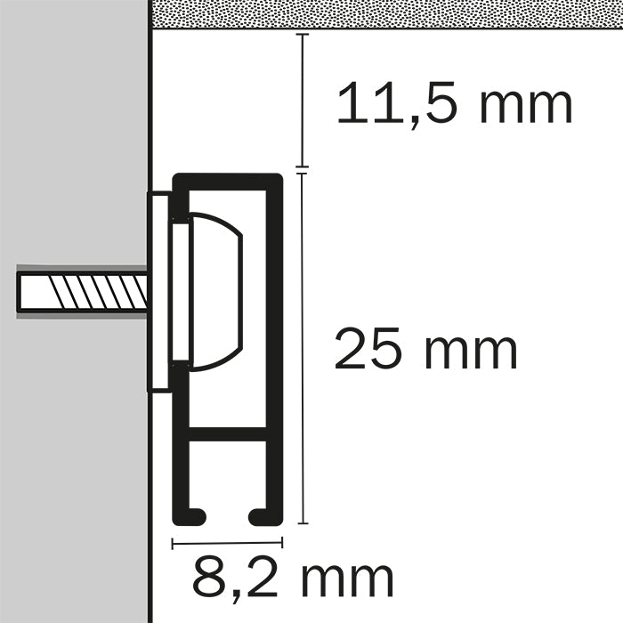 STAS cliprail pour accroches sécurisées jusqu'à 20 kg/m.