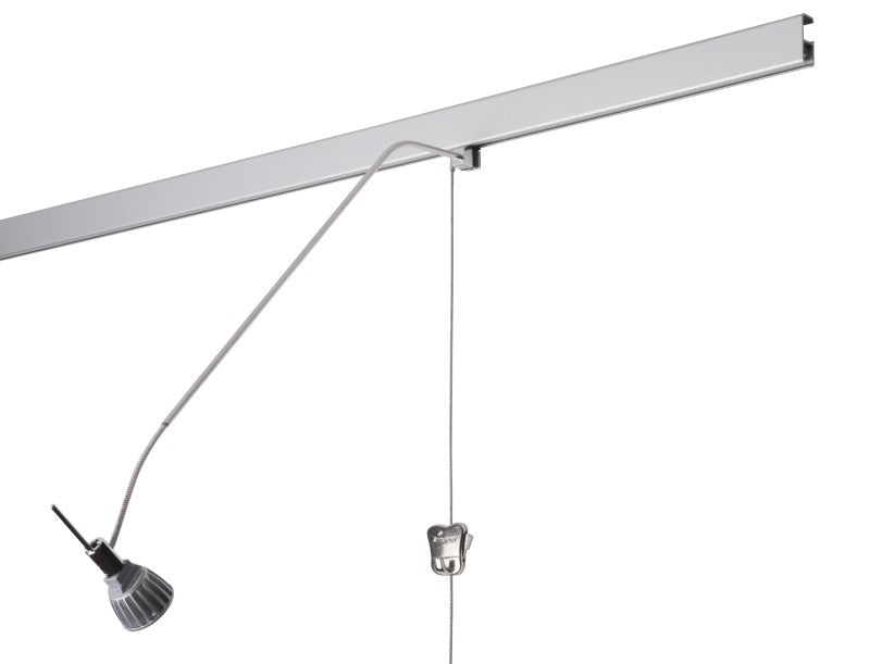 STAS multirail luminaire sirius chrome, large diffusion lumière multirail max et crown.