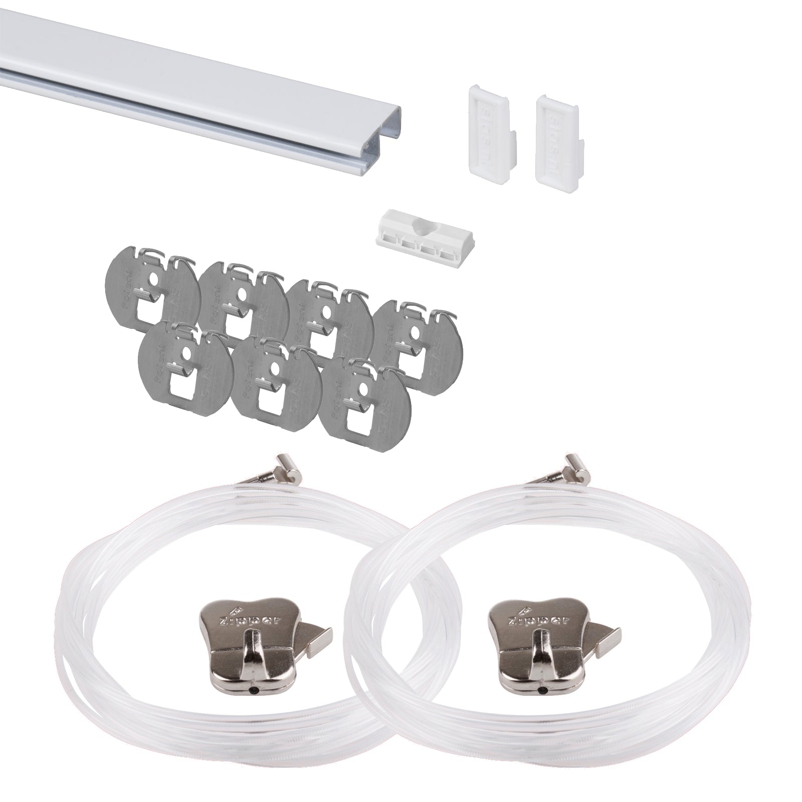 Set complet: STAS drywallXpress 150cm - installation facile sans perceuse, inclus 2 cordons perlon avec zipper.
