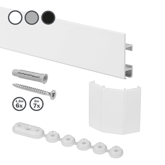 STAS cliprail max, support mural de 25 kg/m style contemporain.