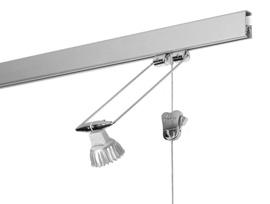 STAS multirail 300 cm blanc ou aluminium, installation facile avec clips STAS.