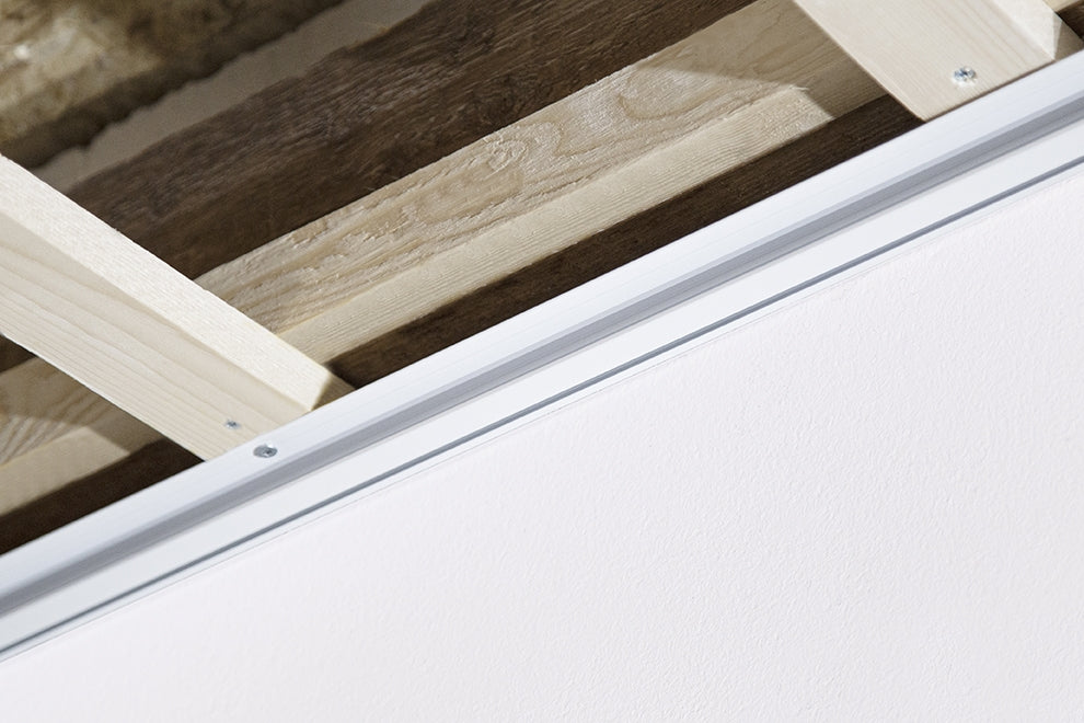 STAS rail plaqué blanc pour faux plafond, adapté plaques 9,5-12,5 mm, longueur 200cm.