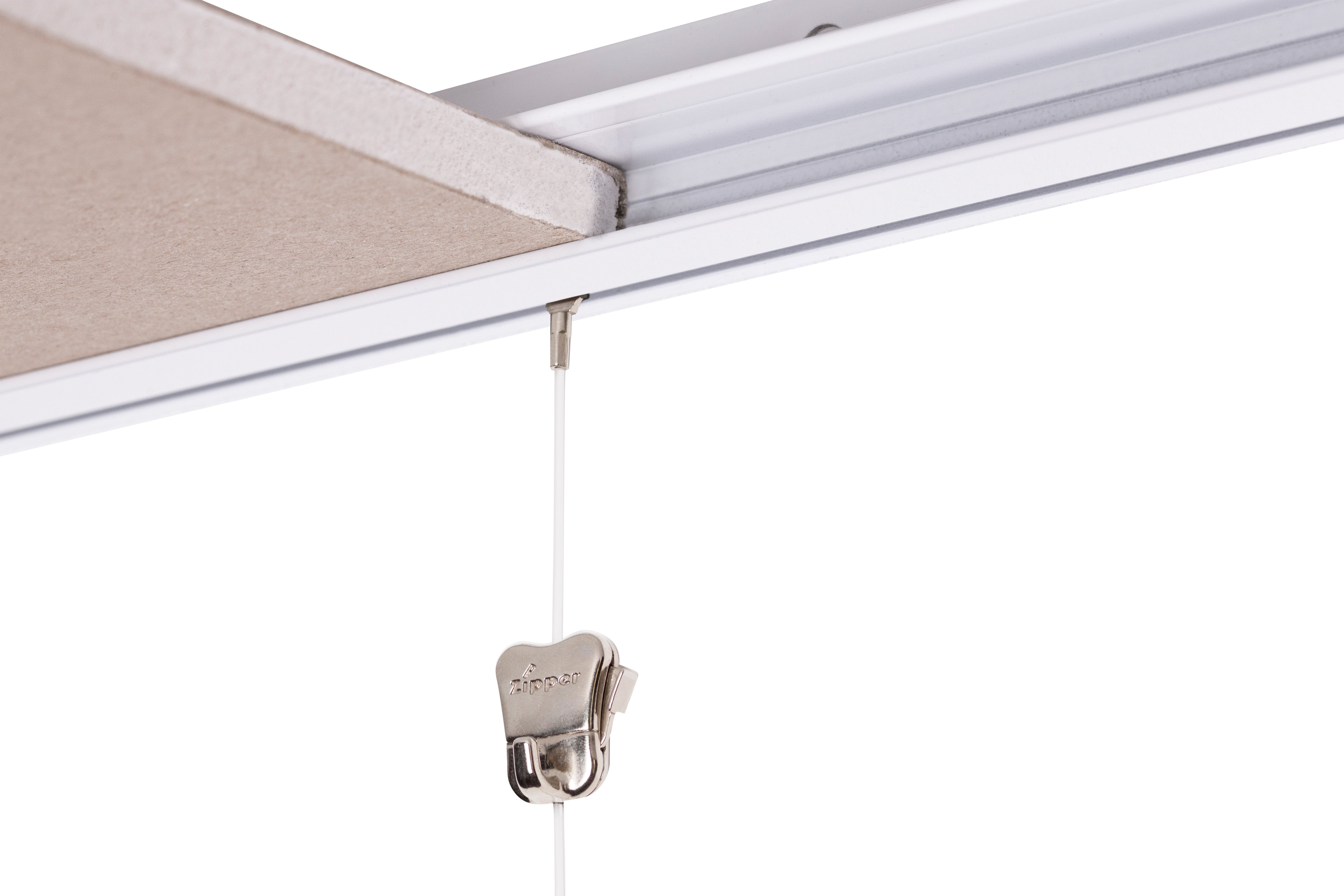 STAS rail placoplâtre plafond blanc, idéal pour faux plafonds 200cm avec montage mural facile.