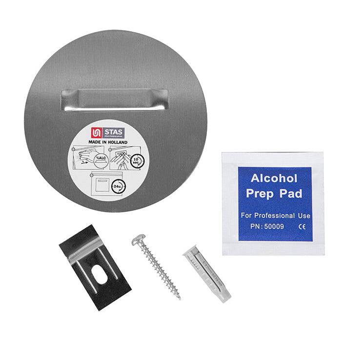 STAS cintre dibond rond 90mm, accroche sûre pour panneaux plats, kit inclus