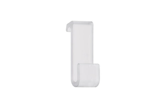 Crochet pour cloison STAS - alcoa, transparent, supporte jusqu'à 5 kg, parfait pour cloisons diverses.