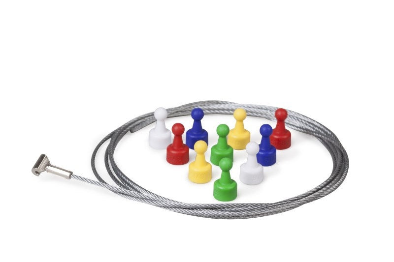 STAS magnet set 2-en-1, câble acier et 5 aimants.