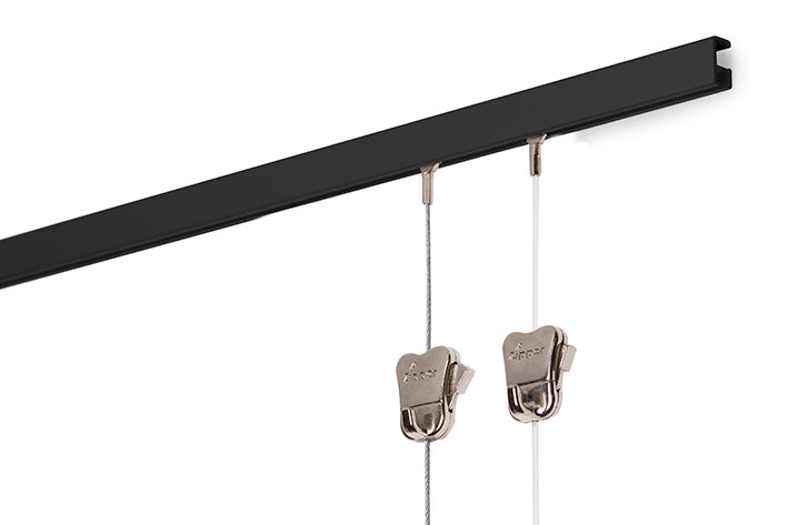 Set complet : STAS minirail 150cm - incl. 2 cordons perlon de 150cm avec STAS zipper