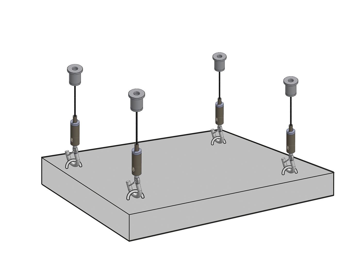 STAS kit de suspension avec crochet de sécurité et boucle réglable –