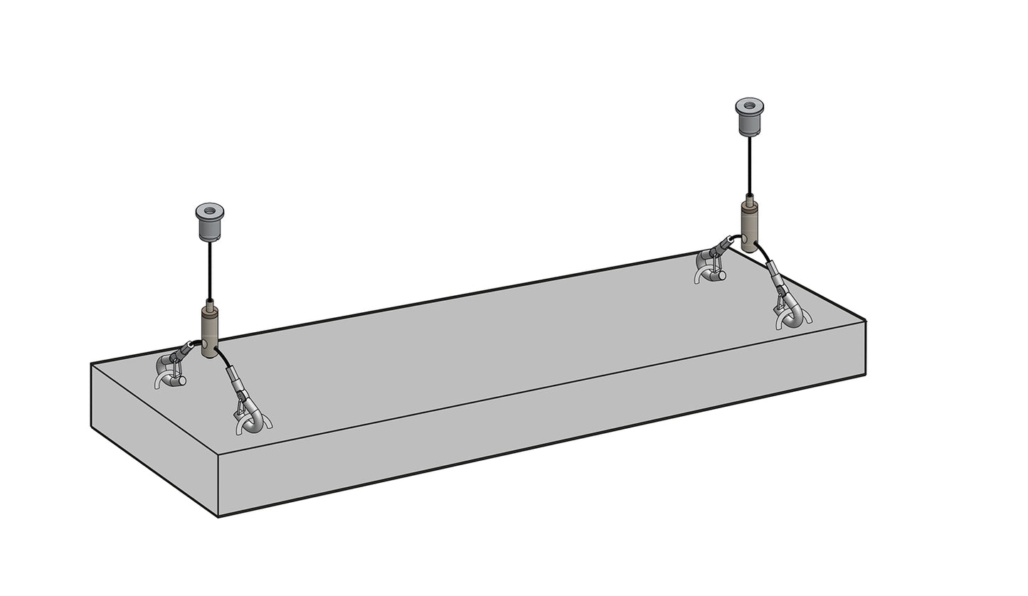 STAS kit de suspension avec 2 crochets de sécurité et montage au plafond