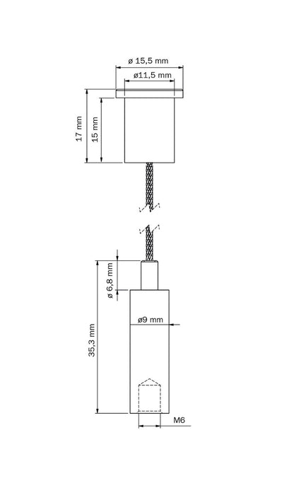 STAS kit de suspension avec taraudage M6 et montage au plafond