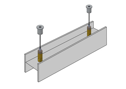 STAS kit de suspension avec préhenseur filetage M6 et montage au plafond