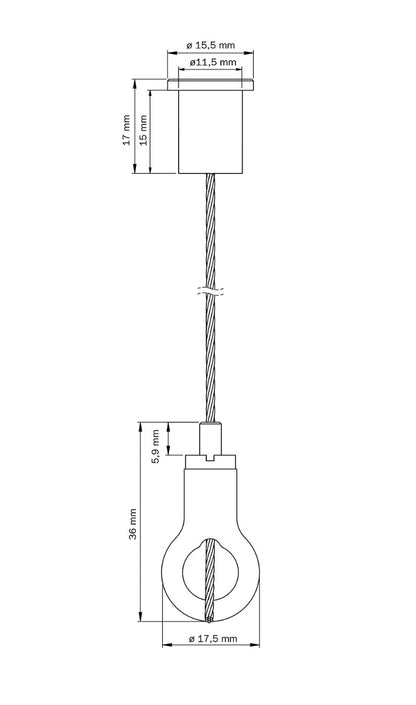 STAS kit de suspension avec oeillet et montage au plafond