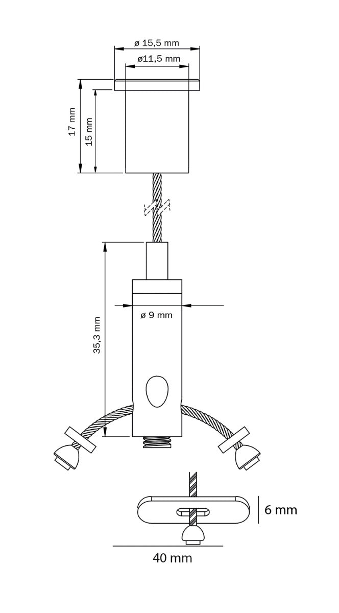 STAS kit de suspension à ancres transversales et montage au plafond