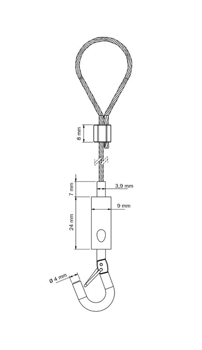 STAS kit de suspension avec crochet de sécurité et fixation à