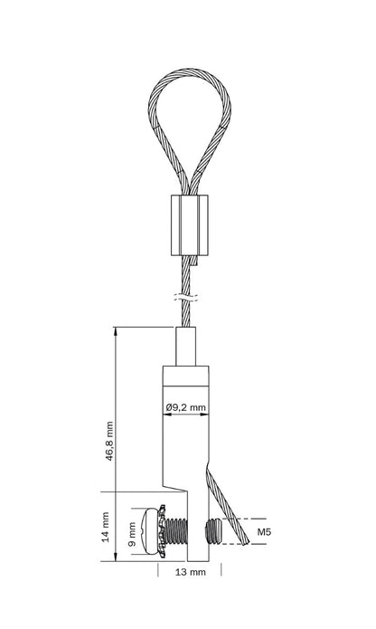 STAS kit de suspension avec crochet à panneau (10mm) et boucle