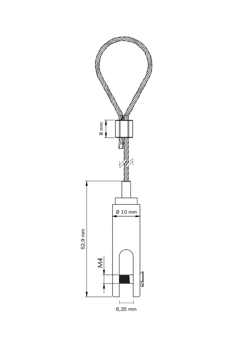 STAS kit de suspension avec crochet à panneau (6mm) et boucle