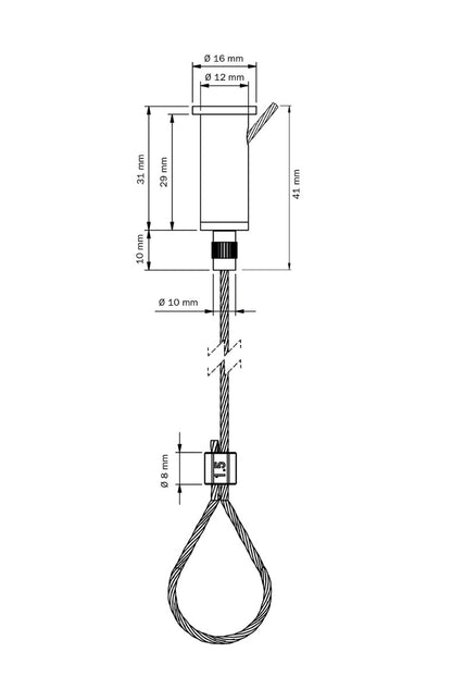 STAS kit de suspension avec boucle et fixation au plafond réglable