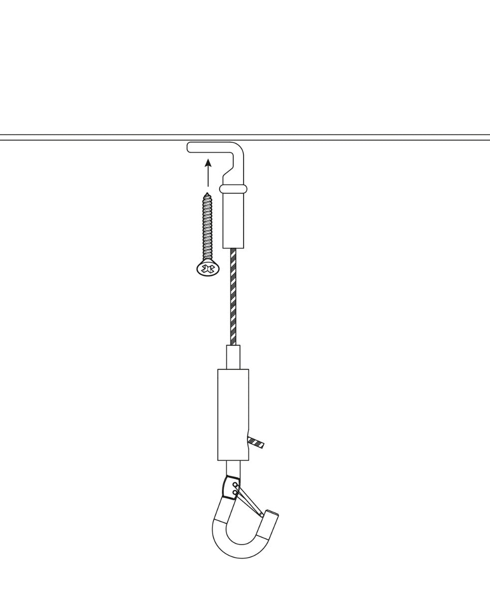 STAS kit de suspension avec crochet de sécurité et fixation à oeillet (90°)