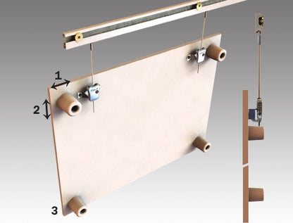 Toepassing STAS stabilisatie set - whiteboard ophangsysteem